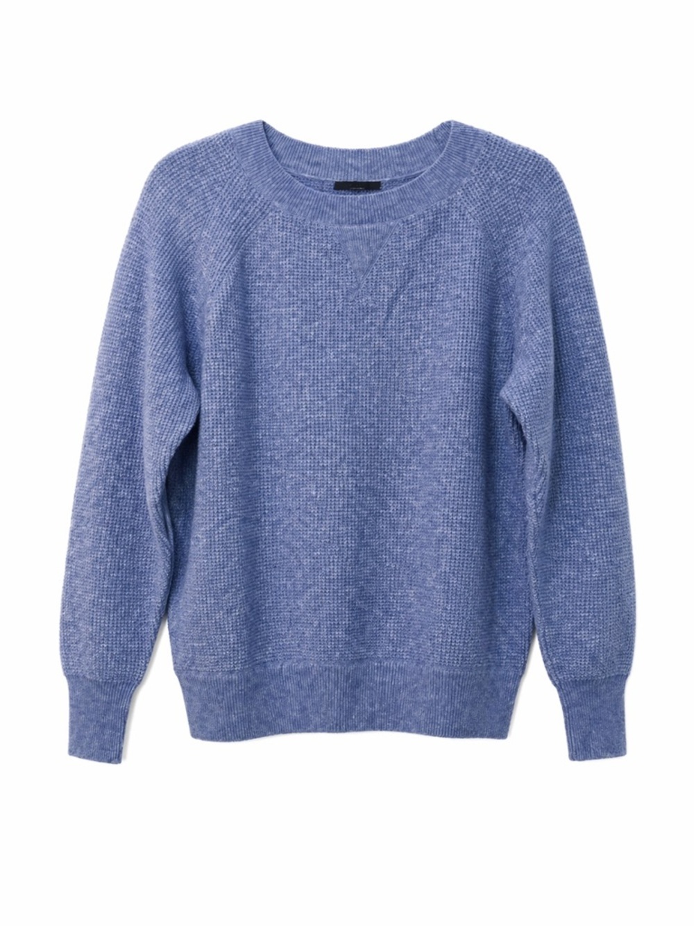 J. Crew Men's Heather Blue,Waffle- Knit,Long Sleeve,Crewneck Sweater. Size-Small
